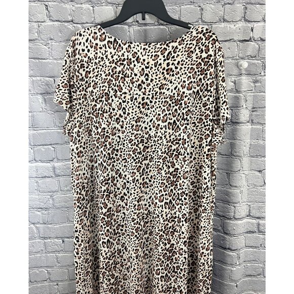 Soma Cool Nights Long Sleep Shirt Jaguar Mini Nutmeg XXL Animal Print Nightgown - Picture 3 of 7